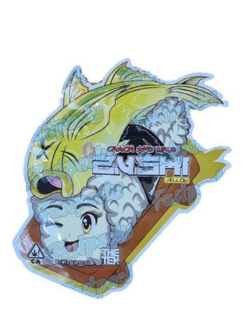 The Ten Co ~ Yellow Zushi V.3 ~ 3.5G Large Die-Cut Mylar Bag