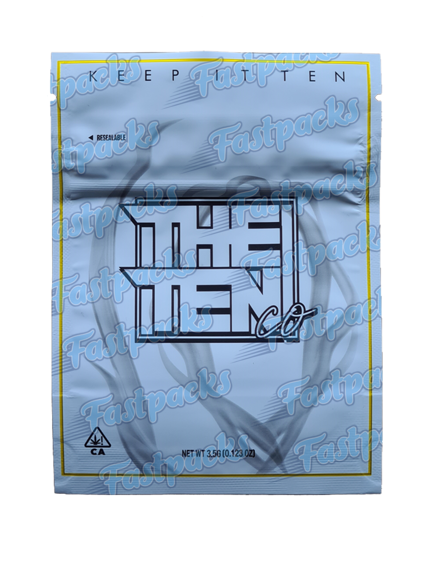 The Ten Co ~ White ~ 3.5G Mylar Bag