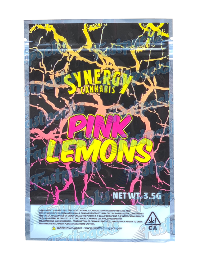 Synergy Cannabis ~ Pink Lemons ~ 3.5G Mylar Bag