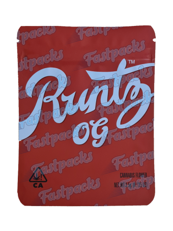 Cookies ~ Runtz OG ~ 3.5G Mylar Bag Inc. Strain Label & Holographic