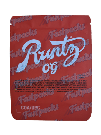 Cookies ~ Runtz OG ~ 3.5G Mylar Bag Inc. Strain Label & Holographic