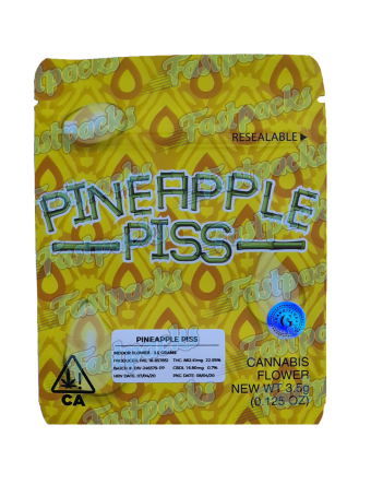 Pineapple Piss ~ 3.5G Mylar Bag Inc Strain Label & Holographic