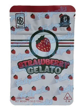 Backpack Boyz ~ Strawberry Gelato ~ 3.5G Mylar Bag Inc Tamper Evident Holographic