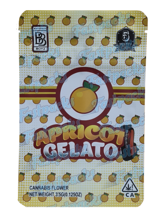 Backpack Boyz ~ Apricot Gelato ~ 3.5G Mylar Bag Inc. Tamper Evident Holographic