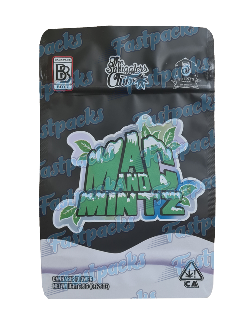 Backpack Boyz ~ Mac And Mintz ~ 3.5G Mylar Bag Inc Tamper Evident Holographic