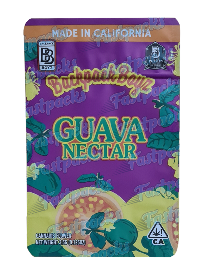 Backpack Boyz ~ Guava Nectar ~ 3.5G Mylar Bag Inc Tamper Evident Holographic