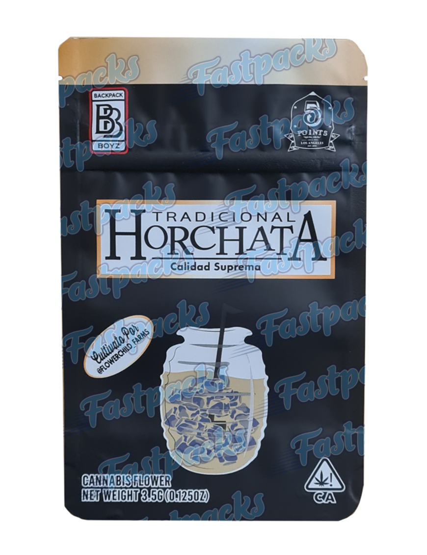 Backpack Boyz ~ Tradicional Horchata ~ 3.5G Mylar Bag Inc Tamper Evident Holographic