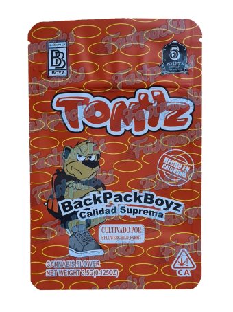 Backpack Boyz ~ Tomyz ~ 3.5G Mylar Bag Inc Tamper Evident Holographic