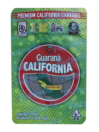 Backpack Boyz ~ Guarana California ~ 3.5G Mylar Bag Inc Tamper Evident Holographic