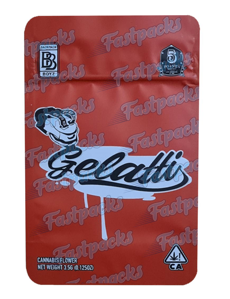 Backpack Boyz ~ Gelatti ~ 3.5G Mylar Bag Inc Tamper Evident Holographic