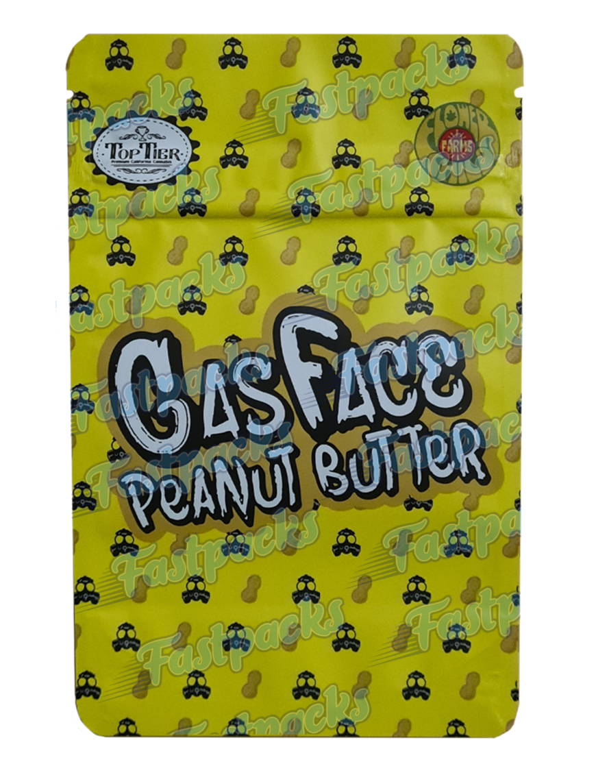 Backpack Boyz ~ Gas Face Peanut Butter ~ 3.5G Mylar Bag Inc Tamper Evident Holographic