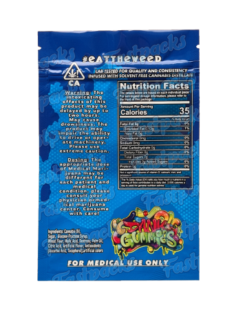 Dank Gummies ~ Blue ~ 500MG Mylar Bag