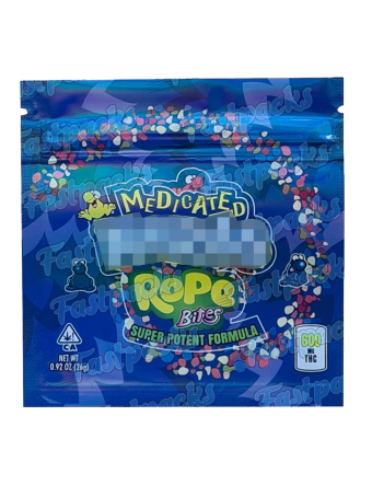 Medicated N Rope Bites ~ Blue ~ 600MG Mylar Bag ~ "New Blue" Available