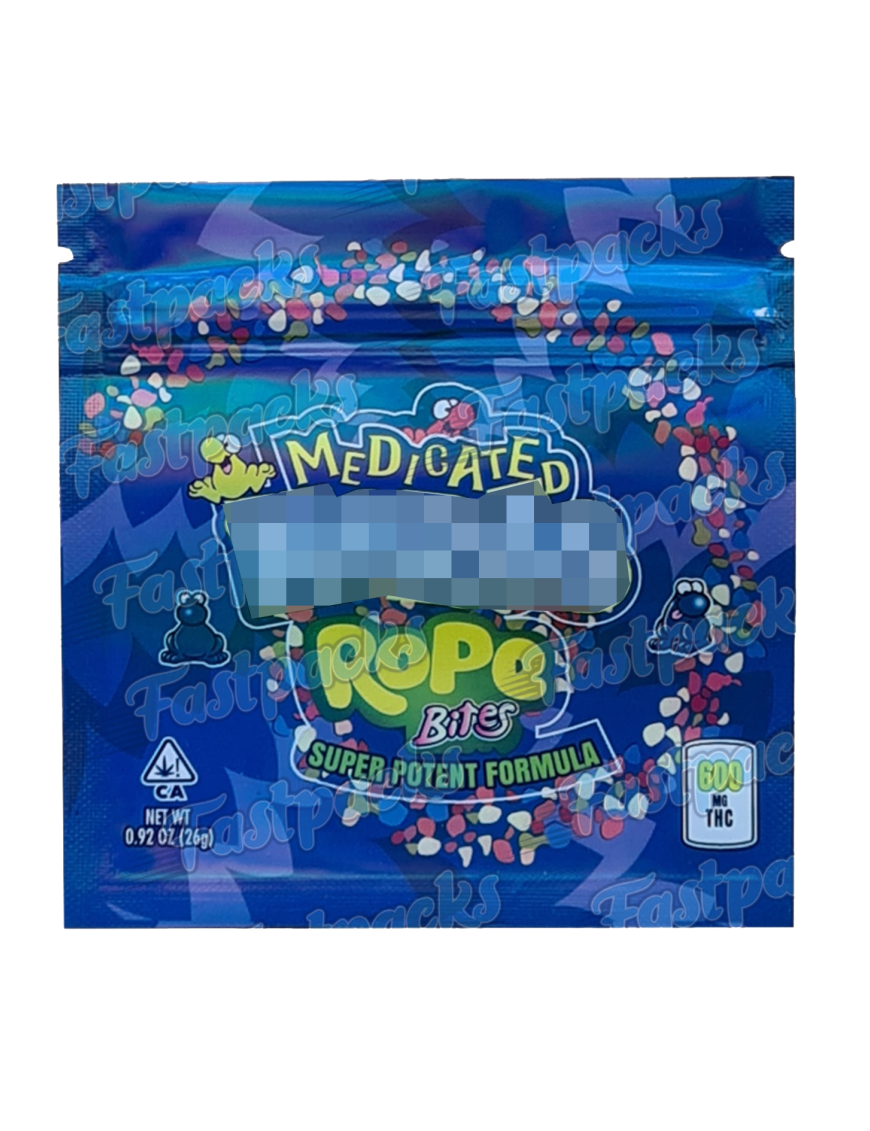 Medicated N Rope Bites ~ Blue ~ 600MG Mylar Bag ~ "New Blue" Available