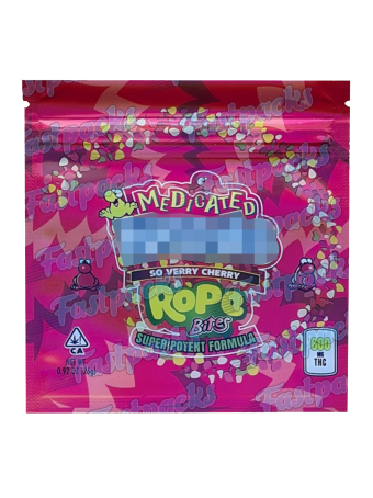 Medicated N Rope Bites ~ Soo Verry Cherry ~ 600MG Mylar Bag (Bulk)