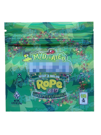 Medicated N Rope Bites ~ What-A-Melon ~ 600MG Mylar Bag (Bulk)