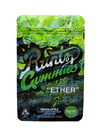 Runtz Gummies ~ "Ether" Green Apple ~ 500MG Mylar Bag