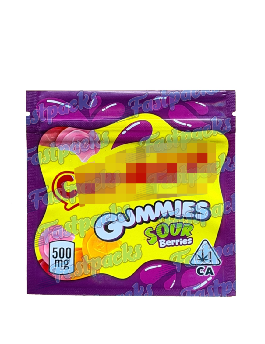 Cannaburst Gummies ~ Berry Sours ~ 500MG Mylar Bag (2021)