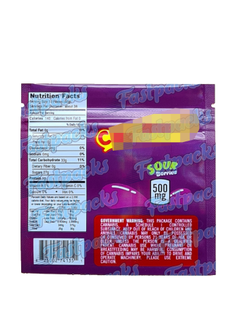 Cannaburst Gummies ~ Berry Sours ~ 500MG Mylar Bag (2021)