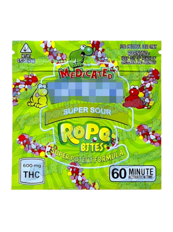 Medicated N Rope Bites ~ Super Sour 600MG (Bulk)