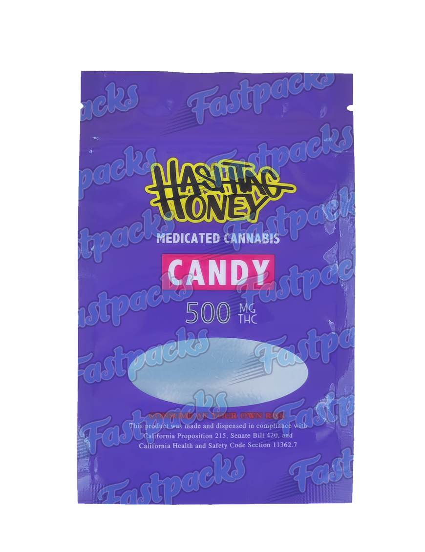 Hashtag Honey Medicated Candy ~ Purple ~ 500MG Mylar Bag