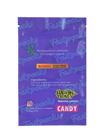 Hashtag Honey Medicated Candy ~ Purple ~ 500MG Mylar Bag