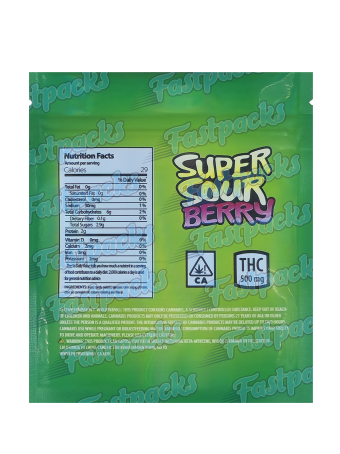 Fruit Gushers ~ Super Sour Berry ~ 500MG Mylar Bag