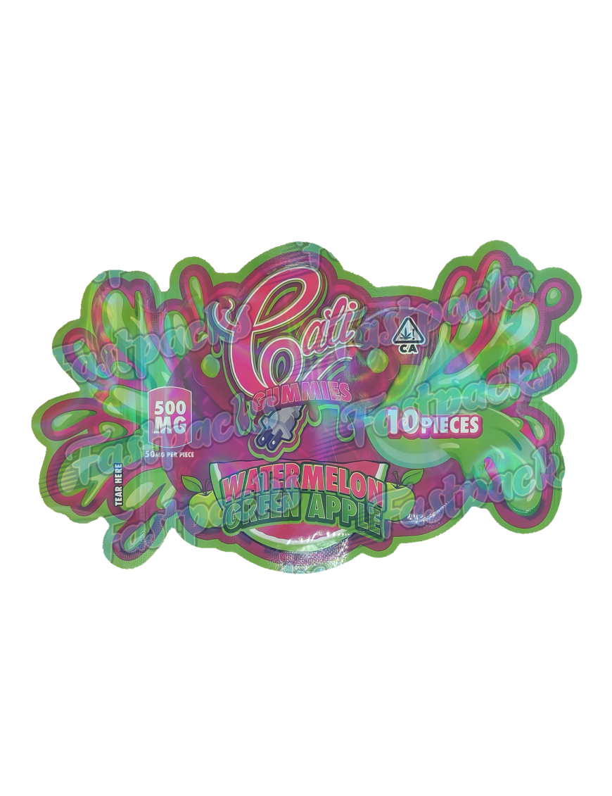 Cali Gummies ~ Watermelon Green Apple ~ 500MG Mylar Bag