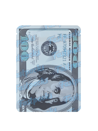 100 Dollar Bill Fold ~ 3.5G Die-Cut Mylar Bag