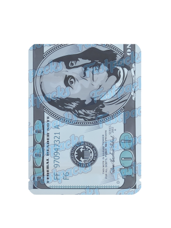 100 Dollar Bill Fold ~ 3.5G Die-Cut Mylar Bag