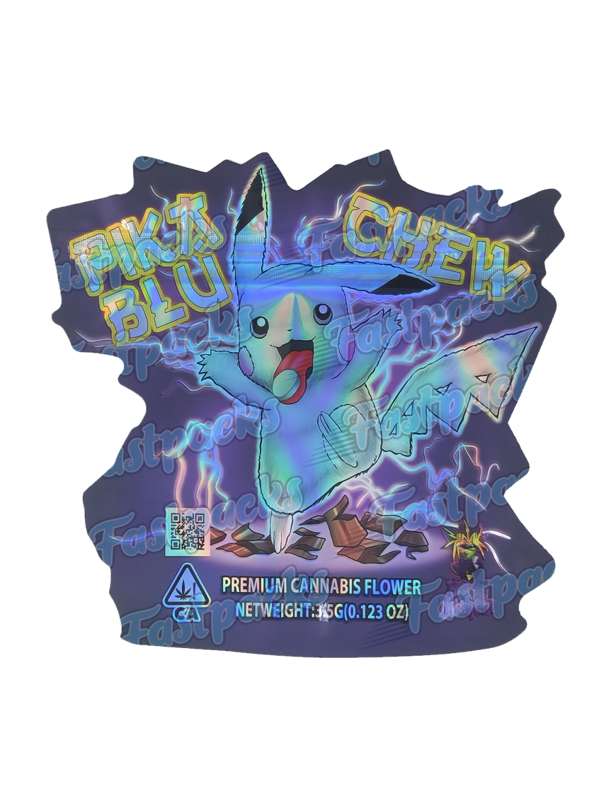 Chew Pika Blue ~ 3.5G Die Cut Mylar Bag