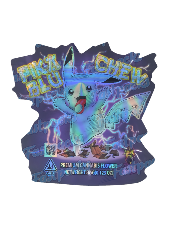 Chew Pika Blue ~ 3.5G Die Cut Mylar Bag