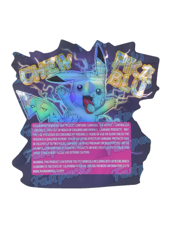 Chew Pika Blue ~ 3.5G Die Cut Mylar Bag