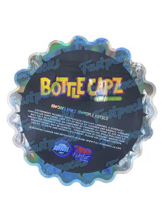 30 Flamez x Mim_Exotics ~ Bottle Capz ~ 3.5G Die-Cut Mylar Bag