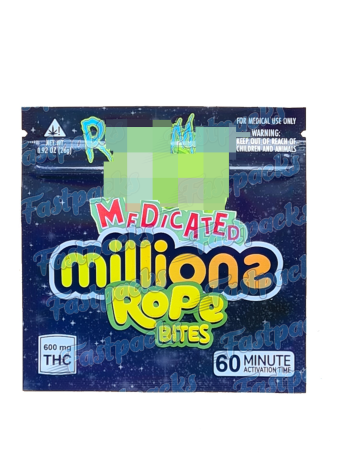 Medicated Millions Rope Bites ~ R&M ~ 600MG Mylar Bag