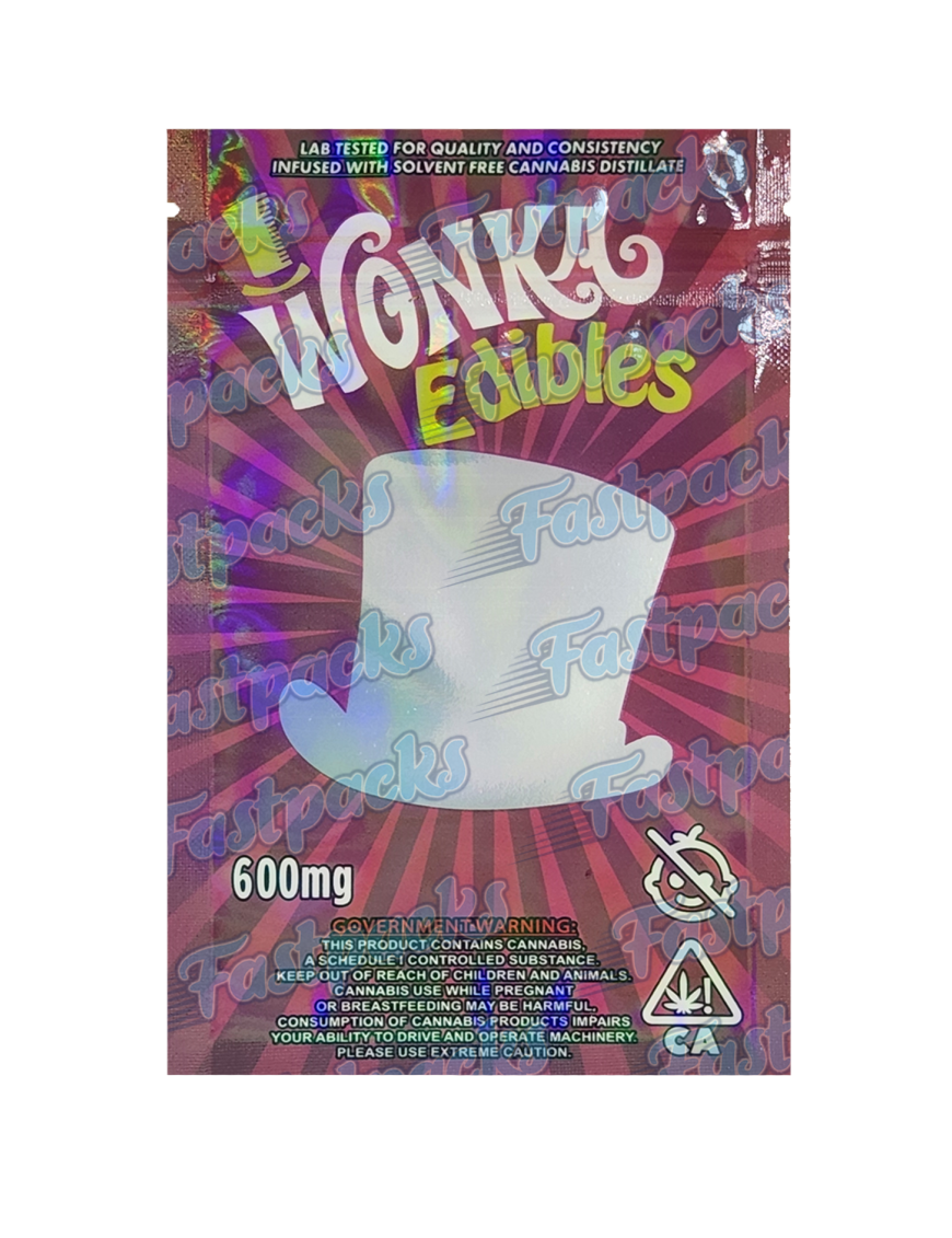 Wonka Edibles ~ Deep Pink ~ 600MG Mylar Bag (2023)