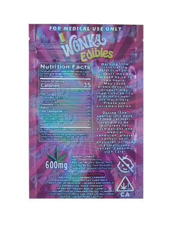 Wonka Edibles ~ Deep Pink ~ 600MG Mylar Bag (2023)