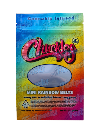 *SPECIAL DEAL* Chuckles ~ Mini Rainbow Belts ~ Date On Pack 20/04/24 ~ 600MG Mylar Bag ~ Bulk x1000