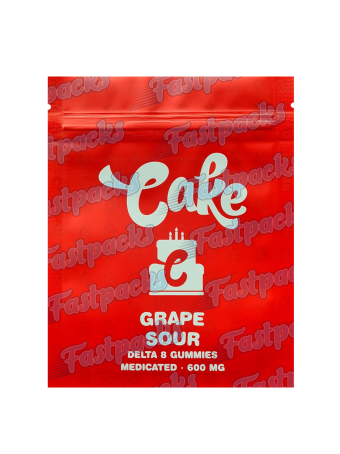 Cake ~ Grape Sour Delta 8 Gummies ~ 600MG Mylar Bag