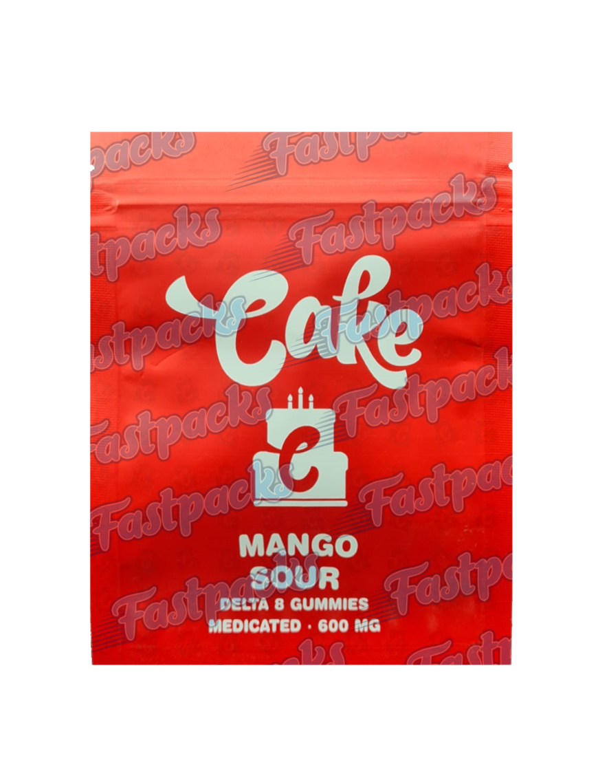 Cake ~ Mango Sour Delta 8 Gummies ~ 600MG Mylar Bag