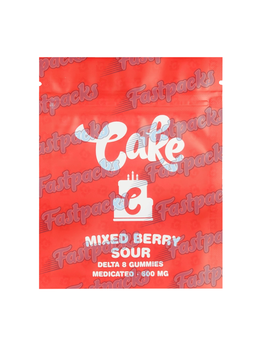 Cake ~ Mixed Berry Sour Delta 8 Gummies ~ 600MG Mylar Bag