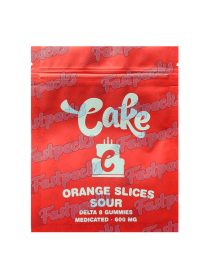 Cake ~ Orange Slices Delta 8 Gummies ~ 600MG Mylar Bag