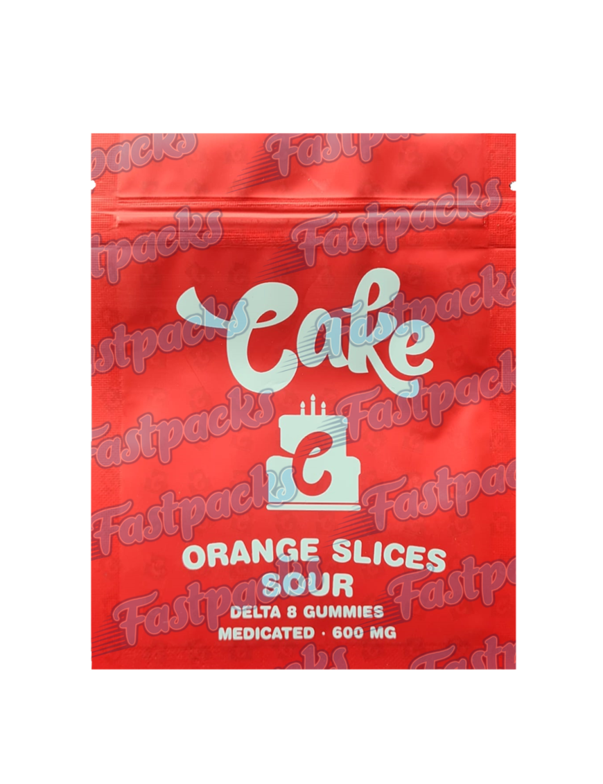 Cake ~ Orange Slices Delta 8 Gummies ~ 600MG Mylar Bag