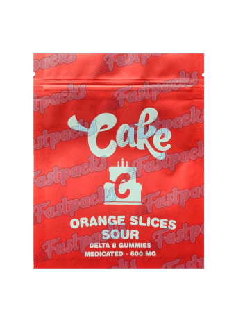 Cake ~ Orange Slices Delta 8 Gummies ~ 600MG Mylar Bag