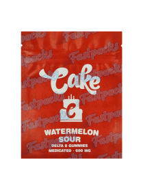 Cake ~ Watermelon Sour Delta 8 Gummies ~ 600MG Mylar Bag