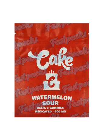 Cake ~ Watermelon Sour Delta 8 Gummies ~ 600MG Mylar Bag