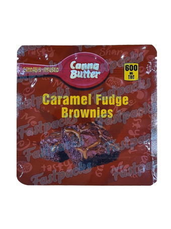 Canna Butter ~ Caramel Fudge Brownies ~ 600MG Mylar Bag