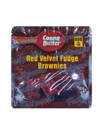 Canna Butter ~ Red Velvet Fudge Brownies ~ 600MG Mylar Bag