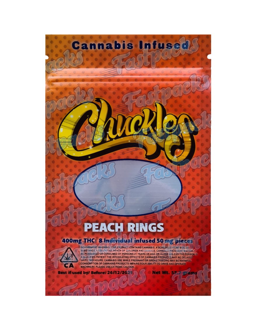 Chuckles ~ Peach Rings ~ 400MG/600MG Mylar Bag