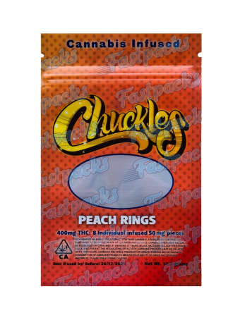 Chuckles ~ Peach Rings ~ 400MG/600MG Mylar Bag